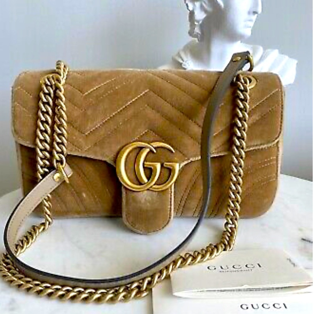 GG Marmont Flap Bag Matelasse Velvet Small